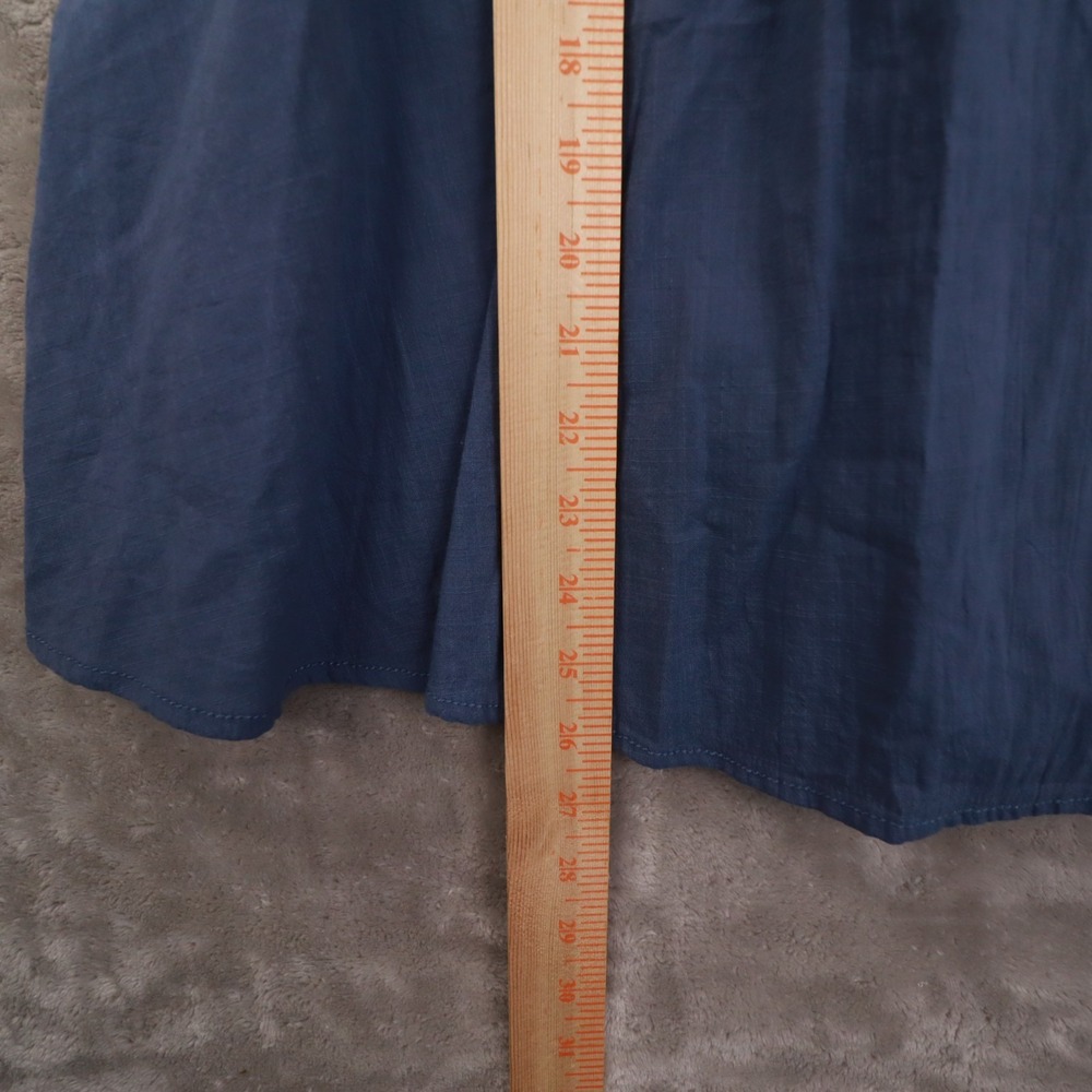 Pilcro Anthropologie Corset Midi Shirt Dress Women's Large Blue Prairie Peasant - Picture 8 of 12